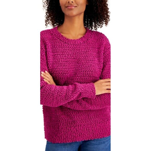 Style & Co Teddy Sweater Top Women's Petite SMALL Purple Soft Relaxed-Fit NEW‎ - Picture 10 of 10
